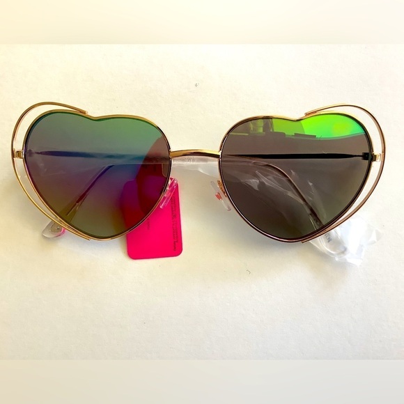 Betsey Johnson Heart Shaped Sunglasses New